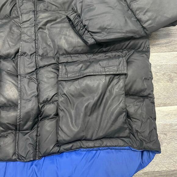 Vintage 90s Polo Sport Ralph Lauren Black Blue Mens XL Zip Up Down Puffer Jacket - Picture 10 of 13